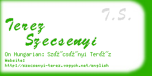 terez szecsenyi business card